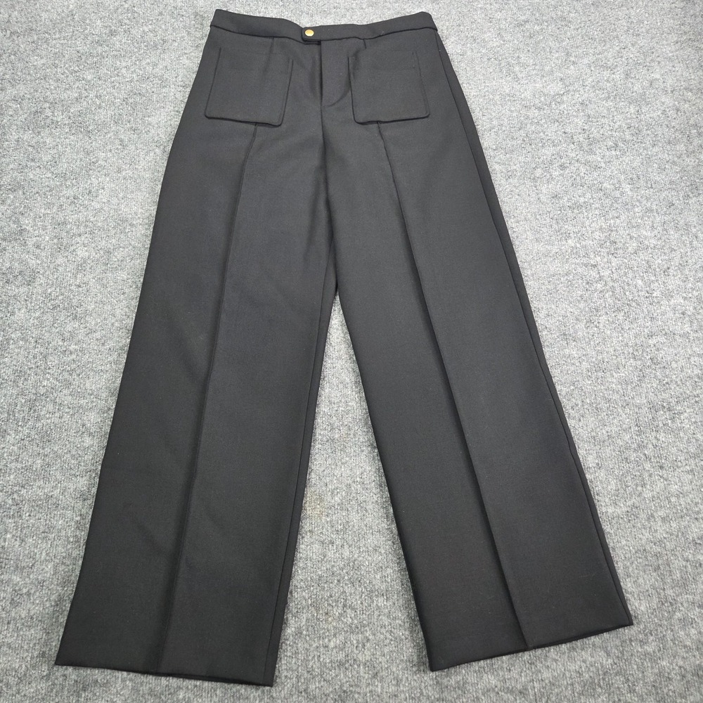 Soeur Harry Wide Leg Pants Black Stretch High Rise Patch Pocket Denim Size 40 8 - Picture 2 of 10